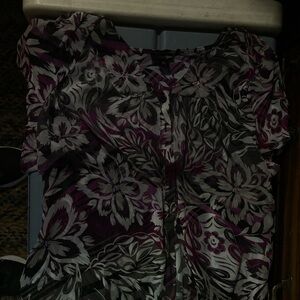 🌸East 5th Purple and Gray Floral Blouse